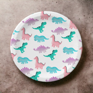 Plato De Papel Modelo en colores pastel caprichoso lindo de los