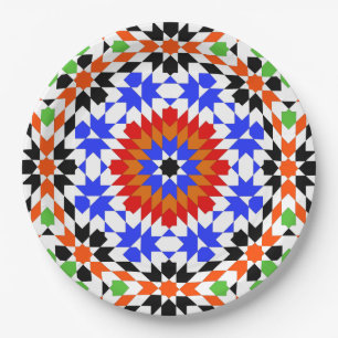 Plato De Papel Modelo geométrico islámico