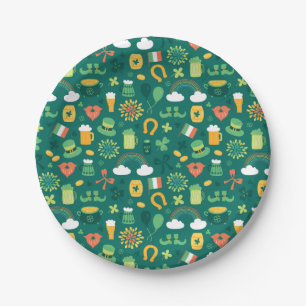 Plato De Papel Modelo irlandés lindo del icono