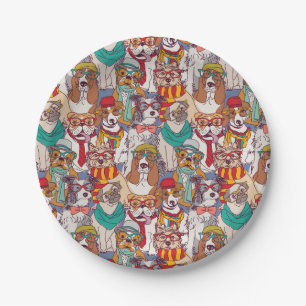 Plato De Papel Modelo lindo de la moda del perrito