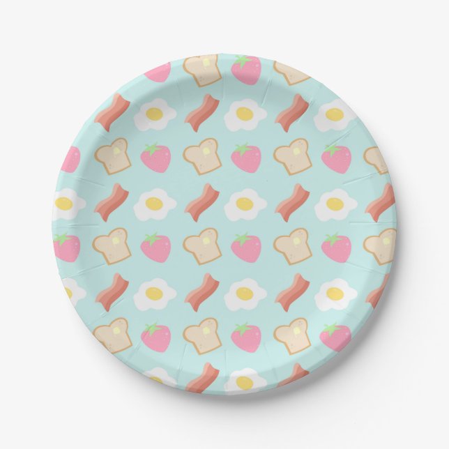 Plato De Papel Modelo lindo del desayuno (Anverso)