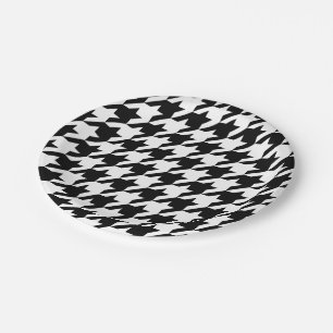 Plato De Papel Modelo que teje clásico de Houndstooth
