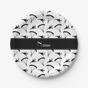 Plato De Papel Modelo skydiving blanco conocido personalizado