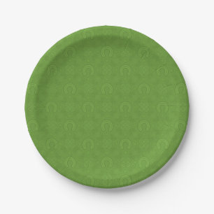 Plato De Papel Modelo verde afortunado de los iconos