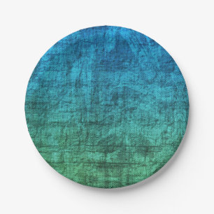 Plato De Papel Modelo verde y azul de la textura de la pendiente