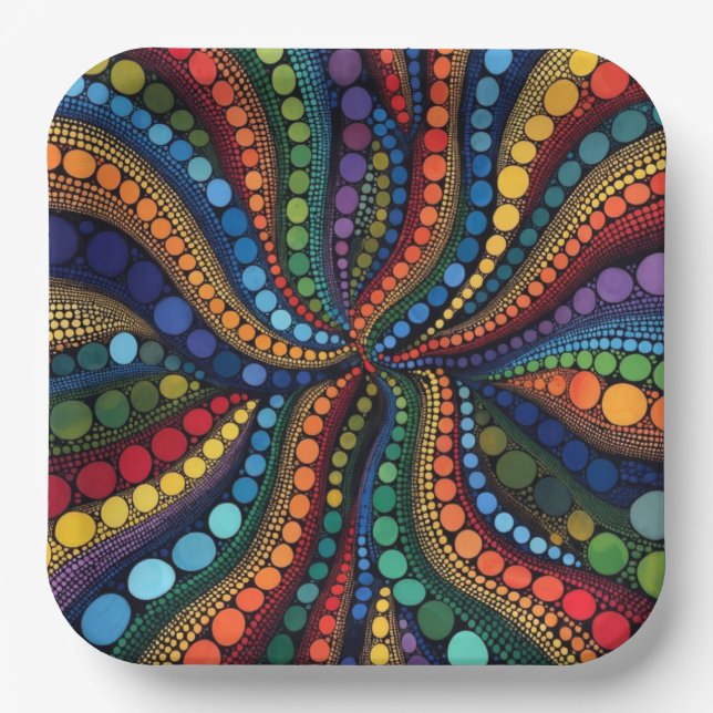 Plato De Papel Modern Dot Art Collection (Anverso)