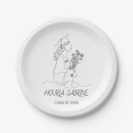 Plato De Papel Modern Graduation Black & white line art graduate