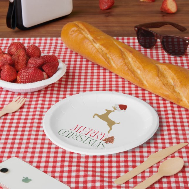 Plato De Papel Modern Holiday Paper Plates Christmas (Picnic)