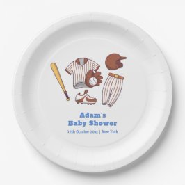 Plato De Papel Modern Little Slugger Baseball Sport Baby Shower