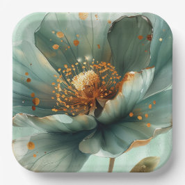 Plato De Papel Modern Minimalist Emerald and White Wedding 