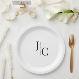 Plato De Papel Modern Minimalist Professional Monogram