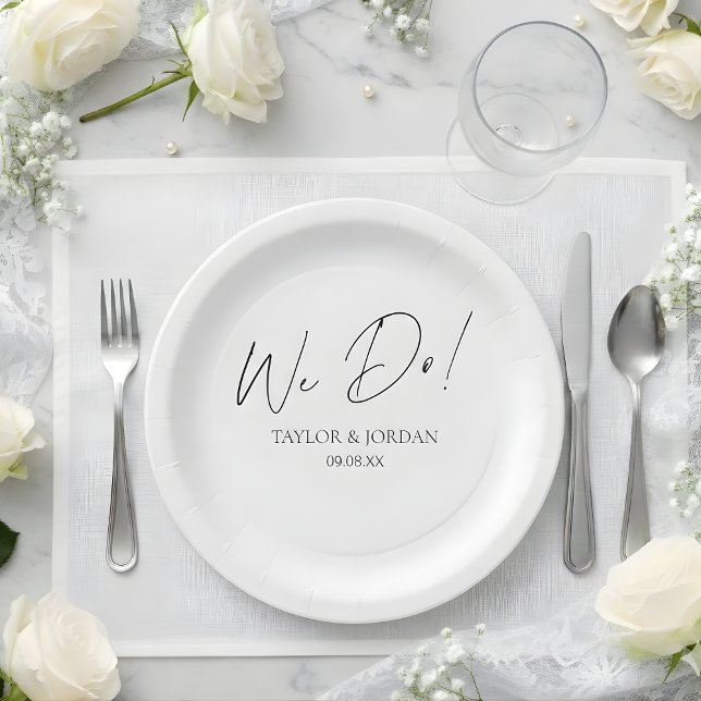 Plato De Papel Modern Minimalist We Do! Script Wedding Dinner (Subido por el creador)