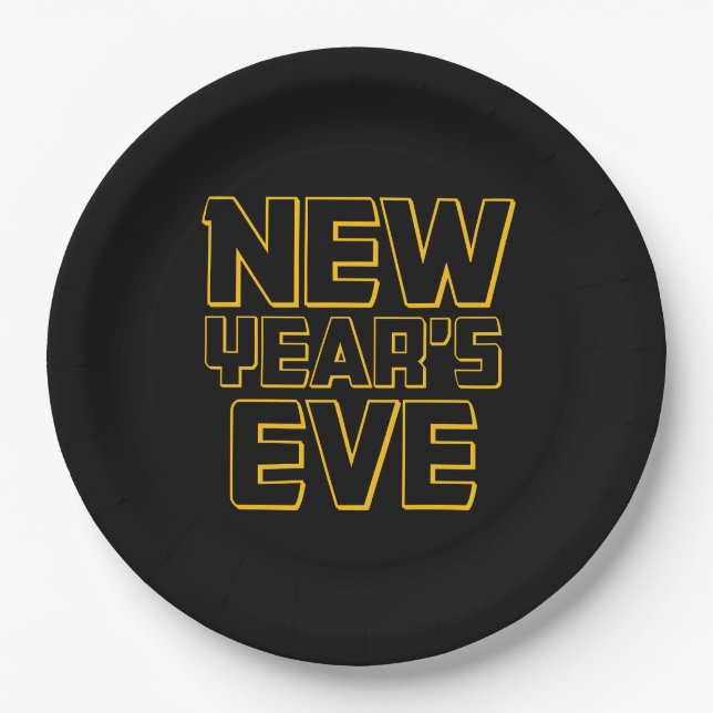 Plato De Papel Modern New Year's Eve Party  (Anverso)