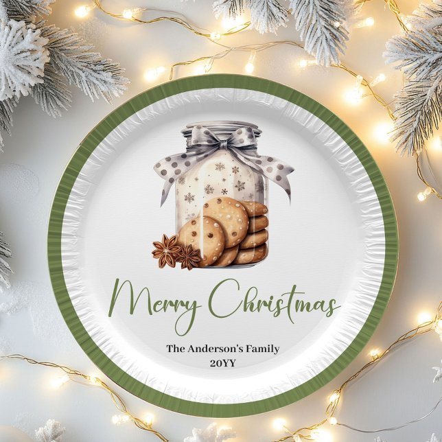 Plato De Papel Modern Nordic Christmas Custom Name Dinner Plates (Modern Nordic Christmas Custom Name Dinner Plates)