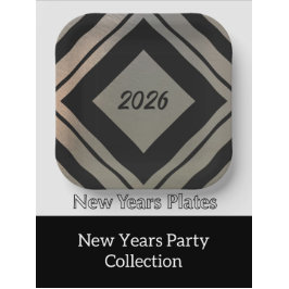 Plato De Papel Modern Personalized Brushed Metal Happy New Years