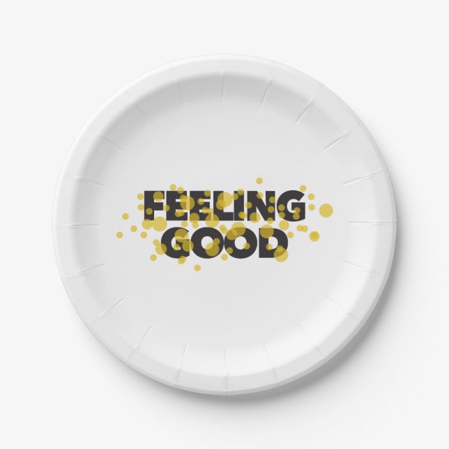 Plato De Papel Modern, playful, cheerful design of Feeling Good (Anverso)