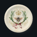 Plato De Papel Moderna Abeja Botánica Vintage<br><div class="desc">Moderna Abeja Botánica Vintage insectos de abeja insectos de insectos de insectos, follaje elegante retro vintage, flor ramo jardín botánico, hojas florales de primavera de verano, dibujo acuático de ilustracion de lujo, arte de la corona néctar, bonito y hermoso zumbido, flor de alas amarillas, naturaleza de abejas silvestres de oro,...</div>