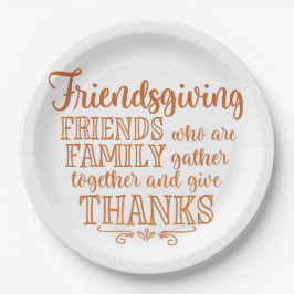 Plato De Papel Moderna amistad Naranja