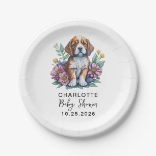 Plato De Papel moderna cachorro perro terracota bebé ducha