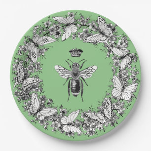 Plato De Papel Moderna corona de mariposa de la reina de la cosec