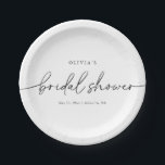 Plato De Papel Moderna Ducha Escolar Minimal Elegante<br><div class="desc">Este es un diseño moderno de placas minimalistas de ducha de novia. Edite la mayoría de la redacción y todos los colores para que esta placa de ducha mínima de matrimonio se ajuste a sus necesidades de evento y estilo personal. Simplemente seleccione "editar usando herramienta de diseño" en la barra...</div>