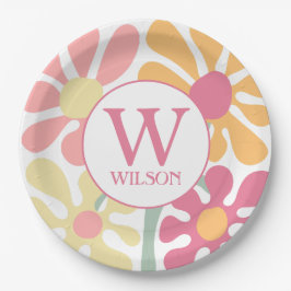 Plato De Papel Moderna familia Personalizado Color del agua Flor