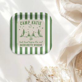 Plato De Papel Moderna fiesta de Bachelorette Camp