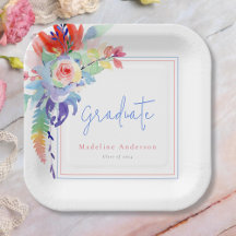 Moderna fiesta de graduación floral colorida