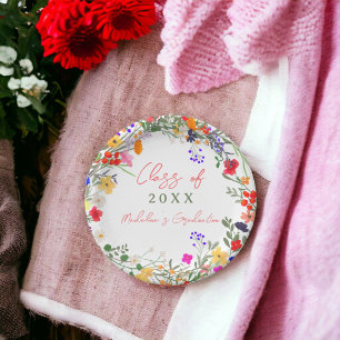 Plato De Papel Moderna graduación de flores silvestres boho de mo