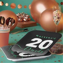 Plato De Papel Moderna Mint Green 20 y de moda