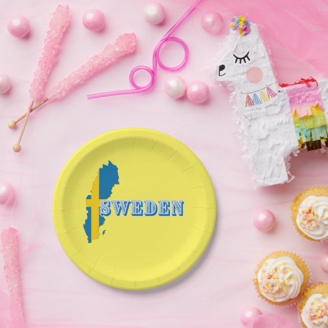 Plato De Papel Moderna suecia sudorosa Letra Art Mapa de la bande (Fiesta)