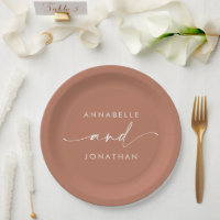 Moderna terracota minimalista elegante boda de gui