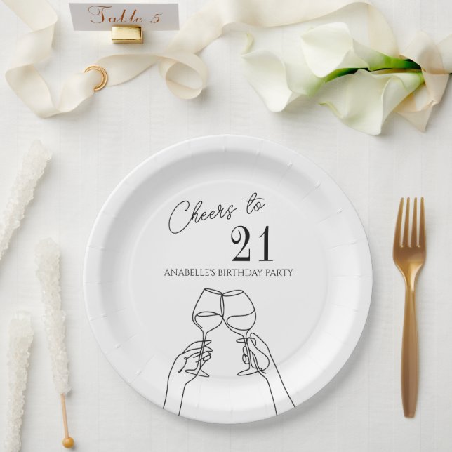 Plato De Papel Moderna y elegante moda anima a la fiesta de cumpl (Boda)