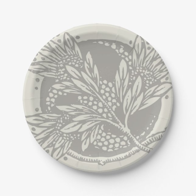 Plato De Papel Modernidad Art Nouveau Sobriedad floral (Anverso)