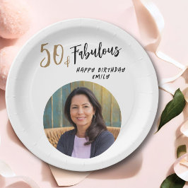 Plato De Papel Moderno 50 y fabuloso foto 50 cumpleaños