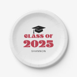 Plato De Papel Moderno Black Red Class de 2025