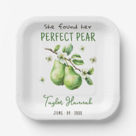 Plato De Papel Moderno Brunch Greenery Perfect Pear Bridal Ducha