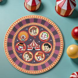 Plato De Papel Moderno Circo Gran Top Cute Fiesta Personalizado c