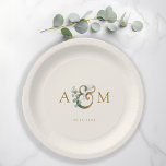 Plato De Papel Moderno, elegante eucalipto ampersor y boda<br><div class="desc">Moderno y elegante diseño de estilo eucalipto y boda. Solo edita tu producto en unos minutos. Puede cambiar el tipo de letra/tamaño/color y la posición utilizando "personalización adicional".</div>