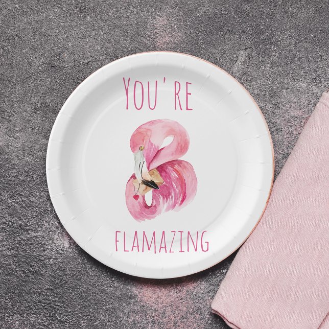 Plato De Papel Moderno, Es Flamante Belleza Flamingo Rosa (Subido por el creador)