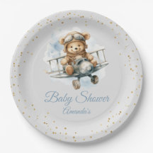 Moderno lindo Boho Blue Teddy Bear Boy ducha de be