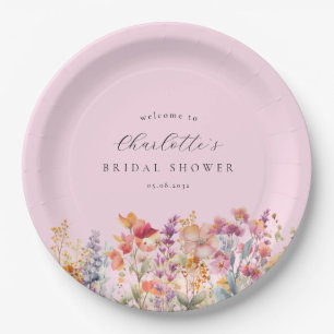 Plato De Papel Moderno, lluvia de flores Bodas de Madrina Rosa