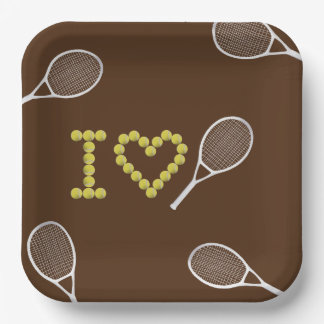 Plato De Papel Moderno Me Encanta El Tenis Brown