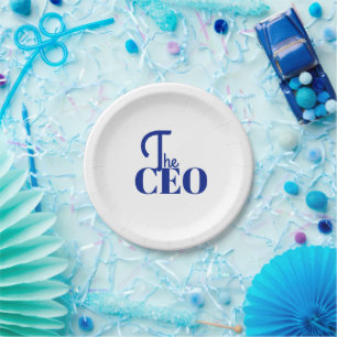 Plato De Papel Moderno Minimal El CEO Azul