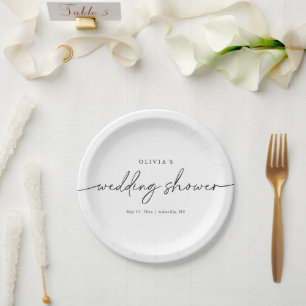 Plato De Papel Moderno Minimal Elegante Ducha De Bodas