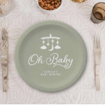 Plato De Papel Moderno Oh Baby Shower Personalizado<br><div class="desc">Este moderno y minimalista plato de ducha "Oh Baby" combina un diseño sencillo e impresionante con una tipografía delicada. Ya sea que esté planeando una reunión acogedora o un gran bash, estas placas de papel seguramente harán una declaración. Para más elementos de coordinación, visite nuestra colección de Baby Shower Mínima...</div>
