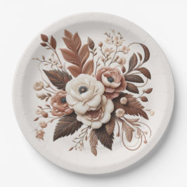 Plato De Papel Moderno País Elegante Occidental- Floral