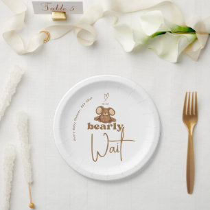 Plato De Papel Moderno, podemos esperar a Baby Shower