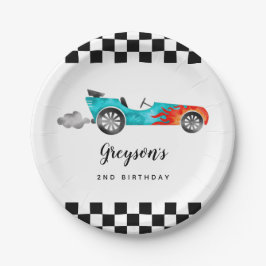Plato De Papel Moderno Race Car Boy Birday Party Paper Plate