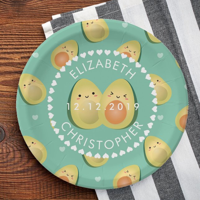 Plato De Papel Moderno y caprichoso aguacates fiesta de casamient (Subido por el creador)